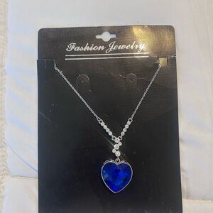 Blue Heart Pendant Necklace